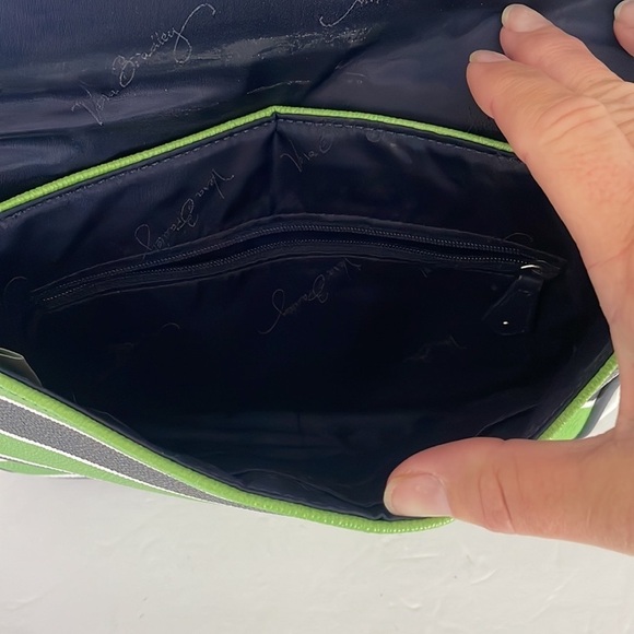 Vera Bradley Striped Crossbody Bag Green/Navy - Picture 7 of 7